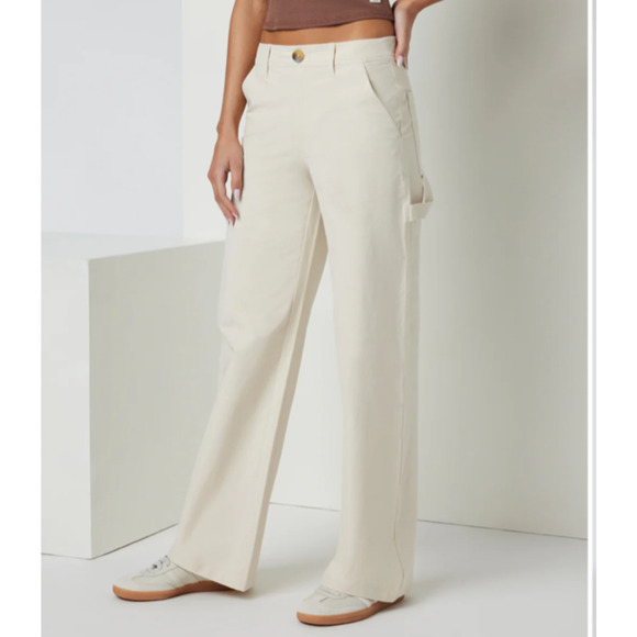 Vuori Getaway Carpenter Pant Stretch Wide Leg, Color Milkweed, Size XXL, utility